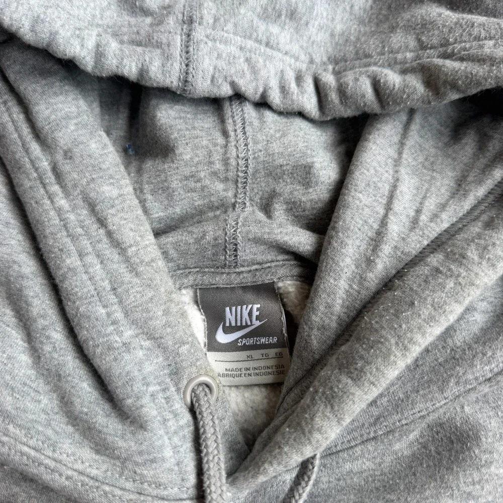 Vintage Y2K Nike Spellout Hoodie Sweatshirt Gray Mens XL 2000s Silver Tag 23x28